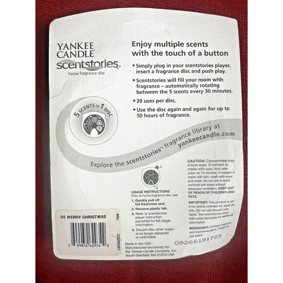 NIB Yankee Candle Merry Christmas  Scent Stories Home Fragrance Disc w/ 5 Scents - Picture 2 of 3